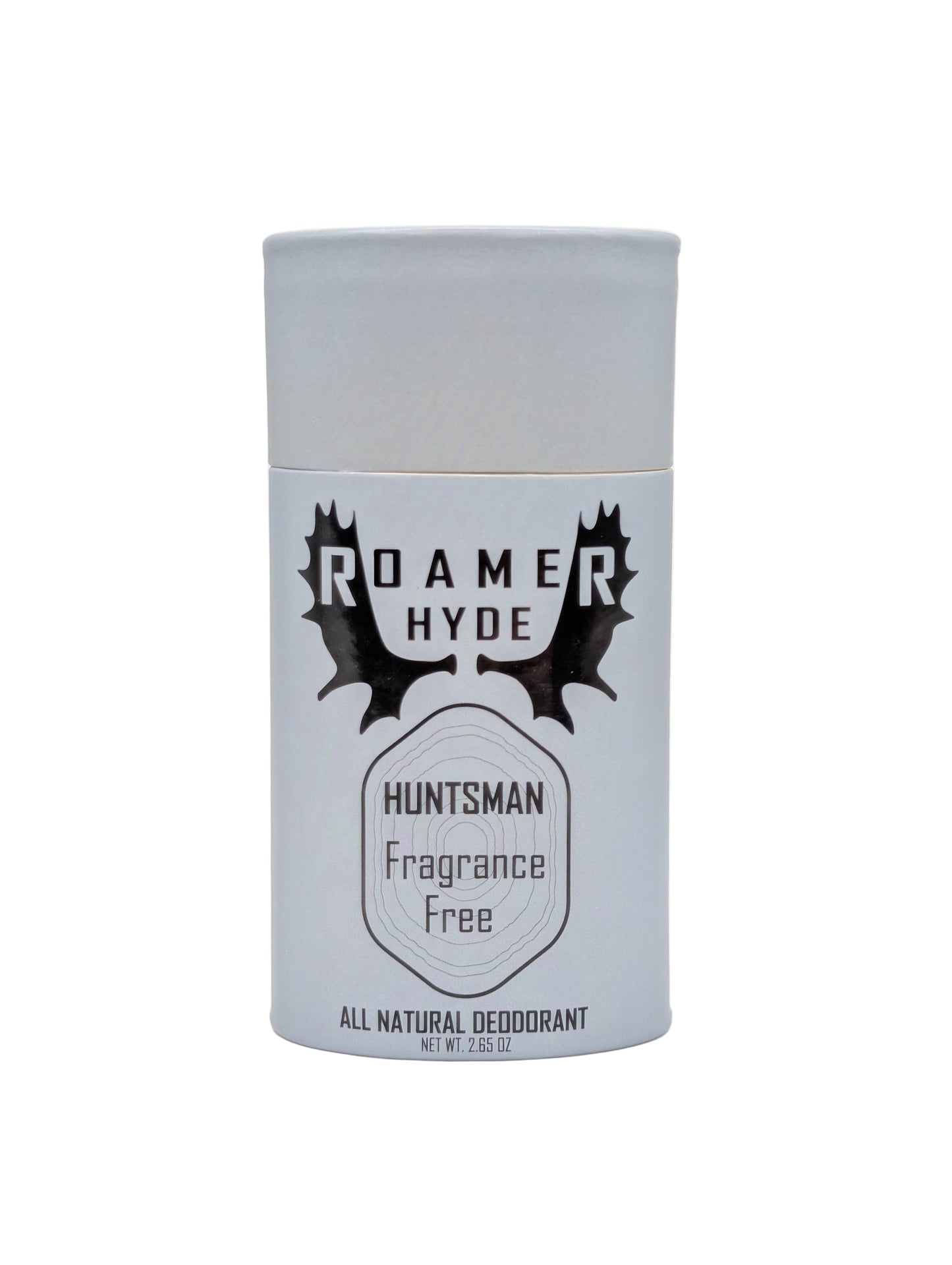 Roamer Hyde Huntsman Fragrance Free deodorant canister on a white background