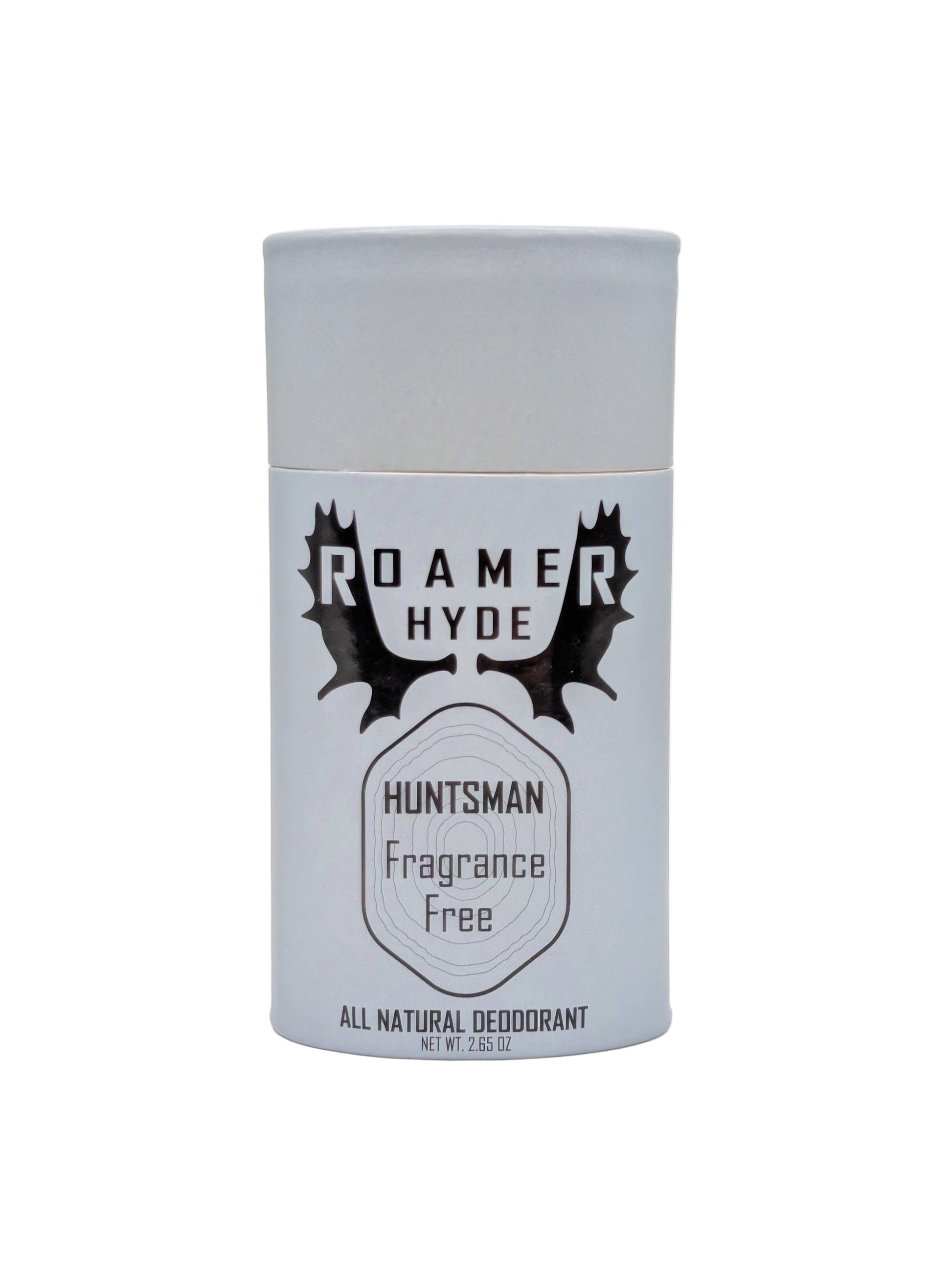 Roamer Hyde Huntsman Fragrance Free deodorant canister on a white background